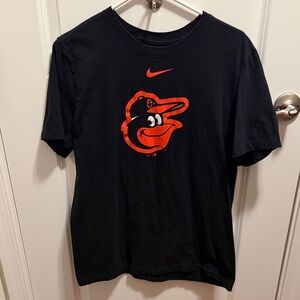 Nike Men's Medium Baltimore Orioles Black T-Shirt with Orange Logo LIKE NEW